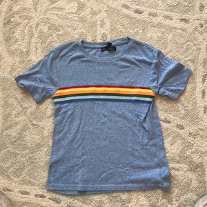 Say What? Blue with Rainbow Stripe - T-shirt